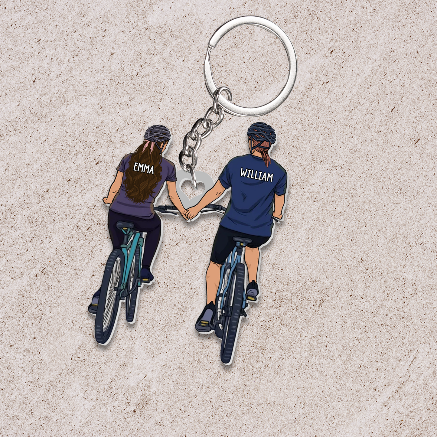 Personalized Couple Riding Cycling Together Ornament, Custom Ornament Gifts For Cycling Couple, Riding Bike Couple