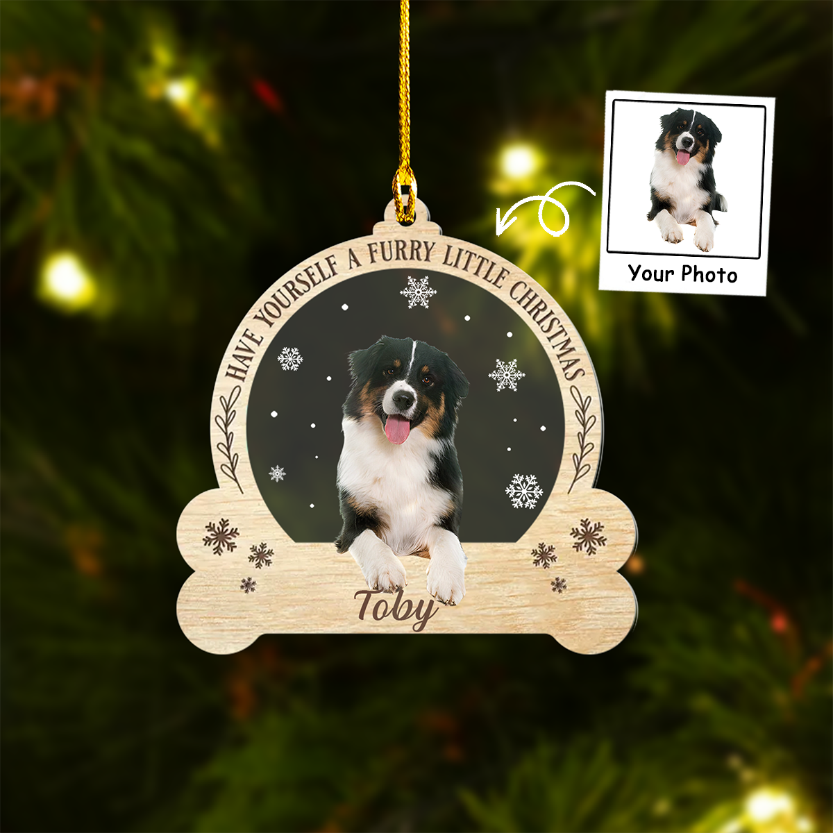 Personalized Dog Acrylic Ornament Have Yourself A Furry Little Christmas, Meaningful Ornament Gift For Dog Mom, Family