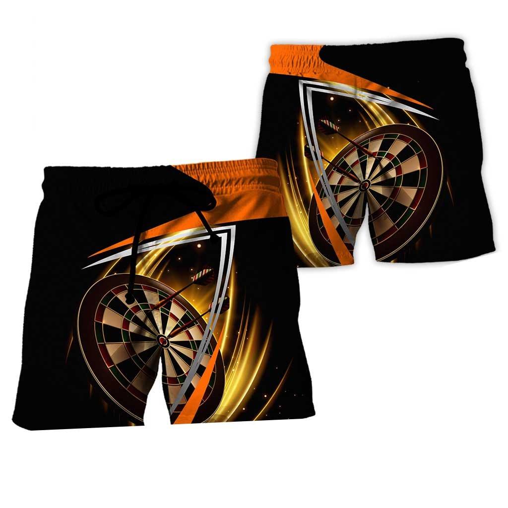 Personalized Name Darts Aloha Hawaiian Shirt - Cool Darts Personalized Name Hawaiian Shirt, Brown Target Hawaiian Shirt For Men & Women, Darts Lover - Amzanimalsgift
