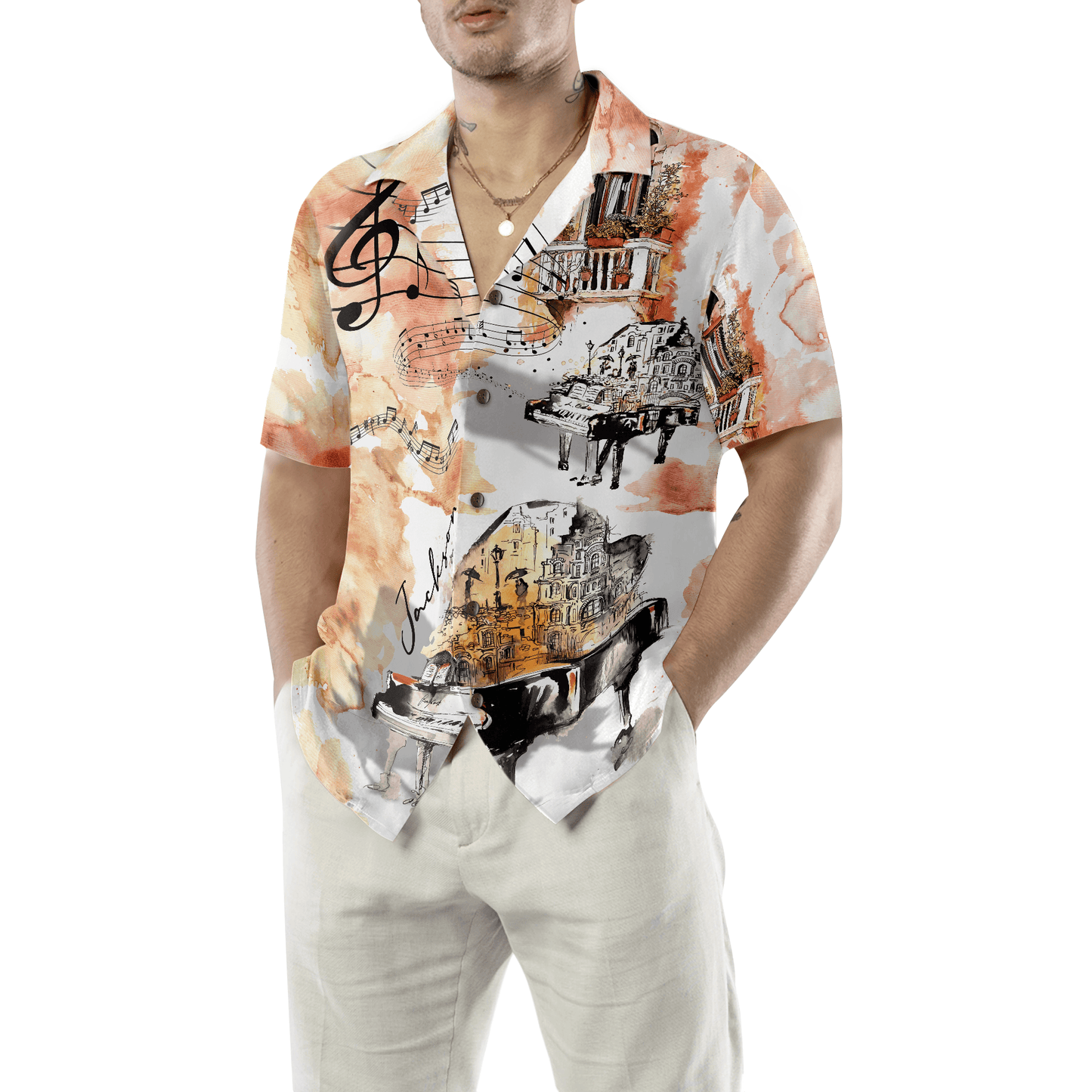 Piano Hawaiian Shirt Custom Name, Piano The Sound Of Life Personalized Colorful Summer Aloha Shirt For Men Women, Gift For Friend, Team, Piano Lover - Amzanimalsgift