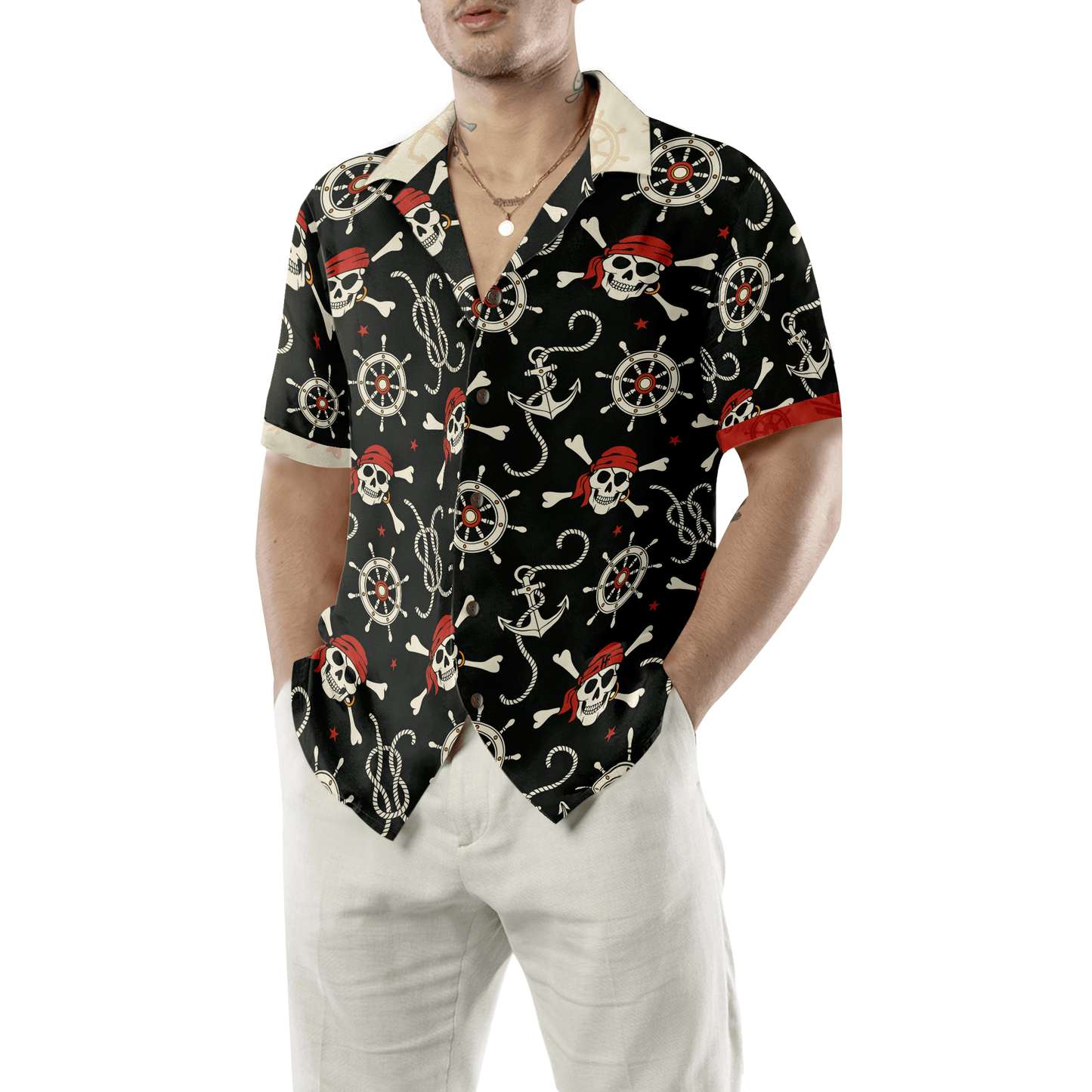 Pirate Captain Customized Name Hawaiian Shirts For Summer, Personalized Colorful Aloha Shirts - Perfect Gift For Men, Friends, Family - Amzanimalsgift