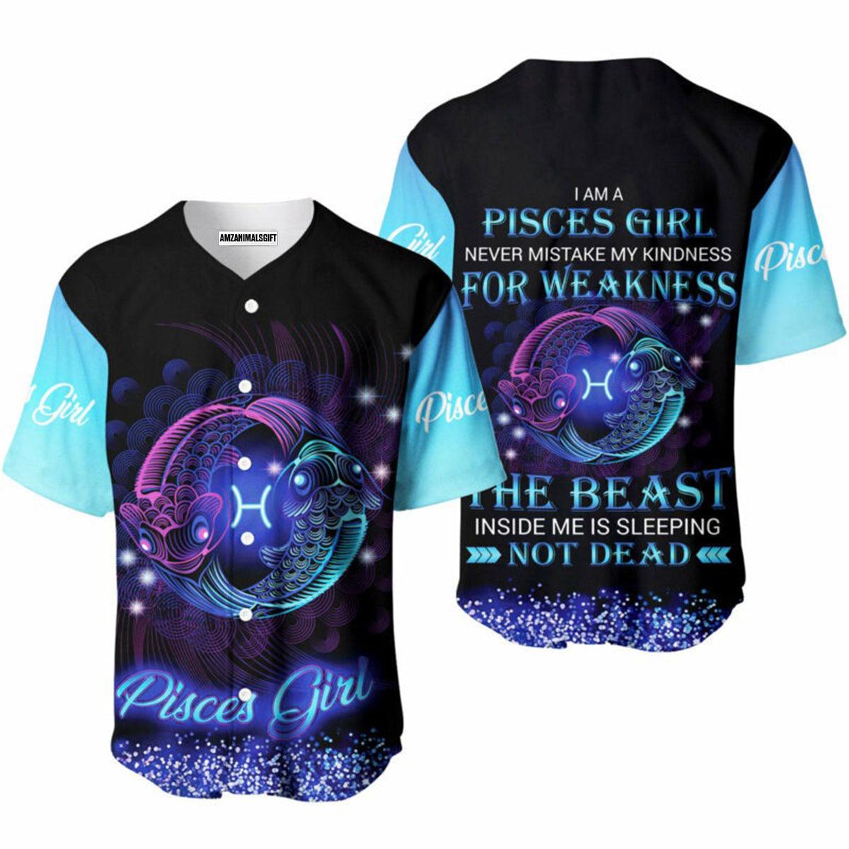 Pisces Baseball Jerseys, Pisces Girl Baseball Jerseys For Men And Women - Perfect Gift For Friend, Family - Amzanimalsgift