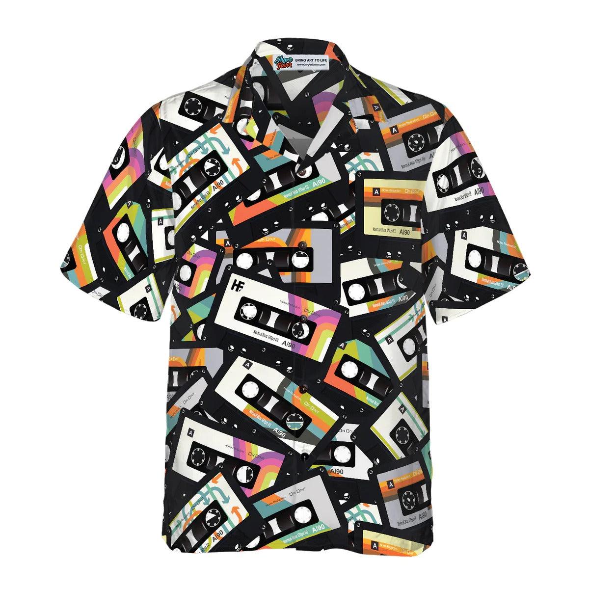 Retro Vintage Cassette Tape Hawaiian Shirt - Perfect Gift For Lover, Friend, Family - Amzanimalsgift