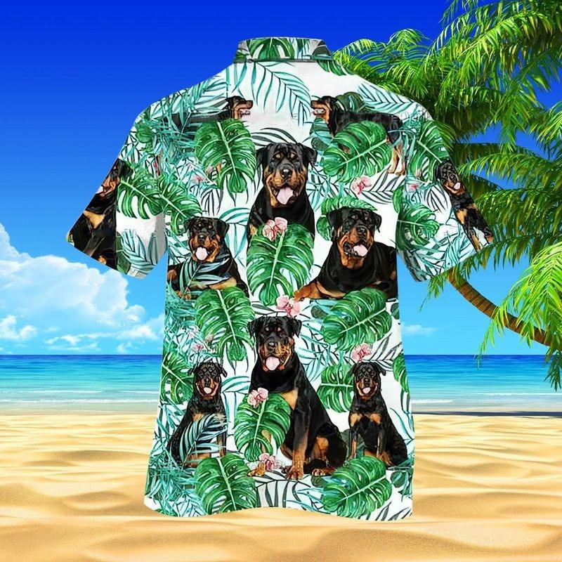 Rottwweiler Aloha Hawaiian Shirt - Rottwweiler Tropical Pattern Hawaiian Shirt, Tropical Flower Hawaiian Shirt For Men & Women, Rottwweiler Lover - Amzanimalsgift