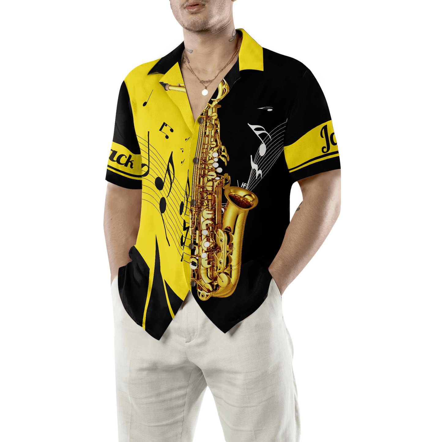Saxophone Hawaiian Shirt Custom Name, Saxophone Is My Life Personalized Colorful Summer Aloha Shirt For Men Women, Gift For Friend, Music Lovers - Amzanimalsgift