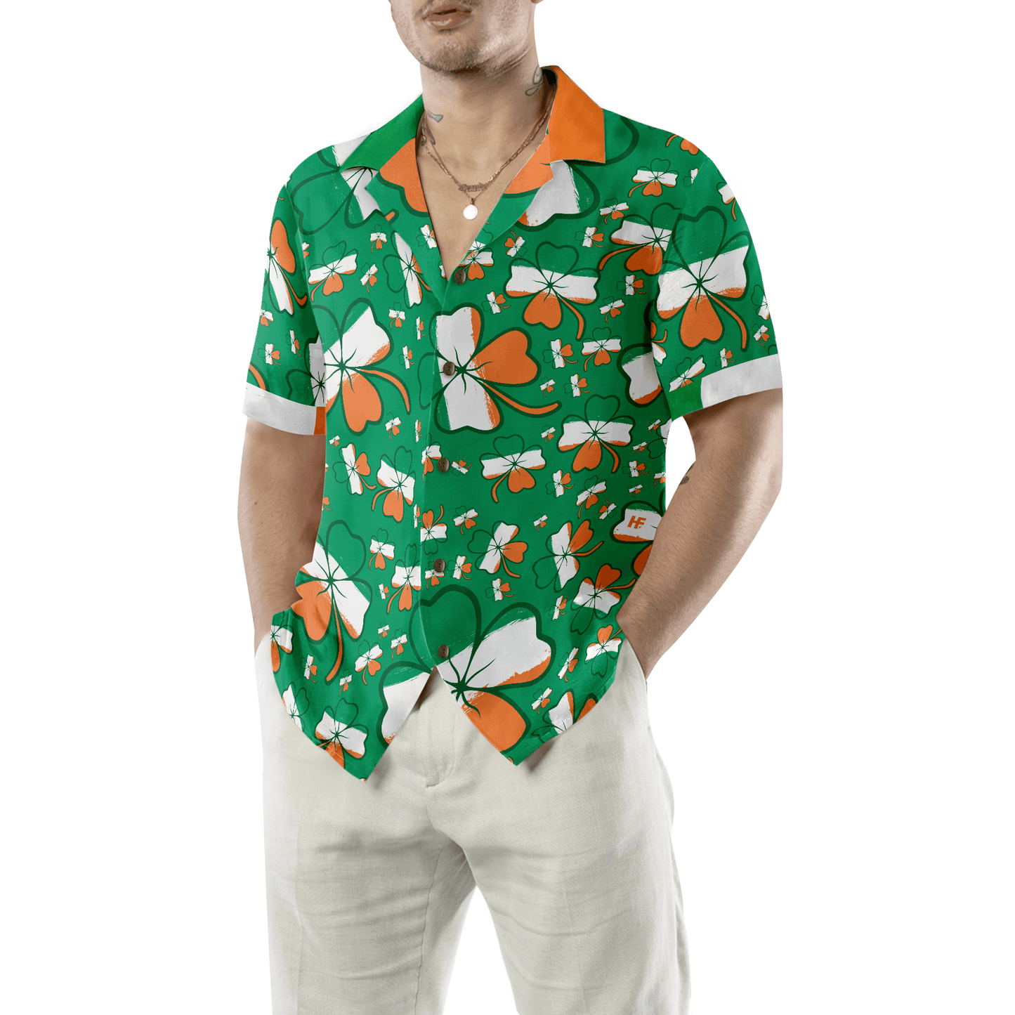 Seamless Ireland Styled Shamrock Saint Patrick's Day Irish Hawaiian Shirt, Colorful Summer Aloha Shirts For Men Women, Perfect Gift For Husband, Wife - Amzanimalsgift