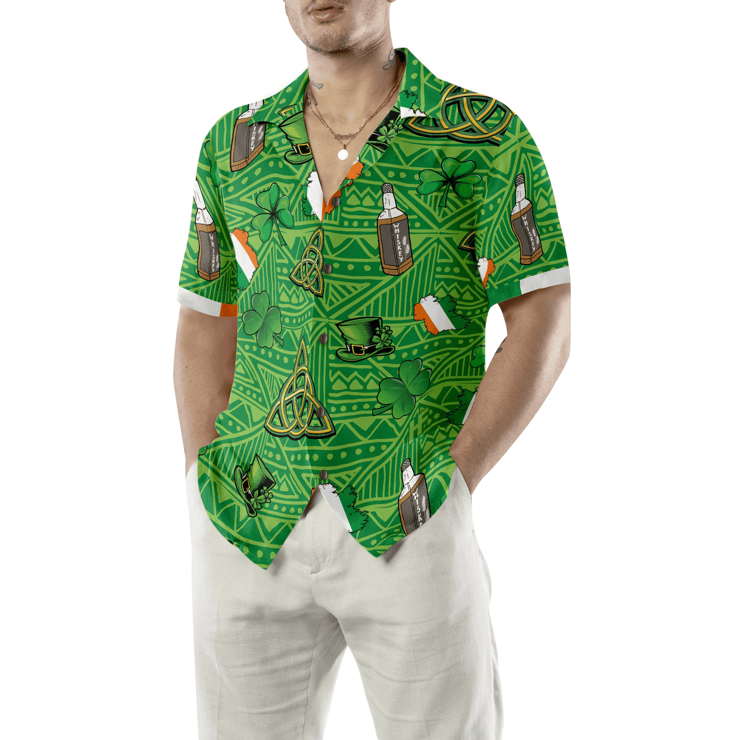 Shamrock Irish People Proud Saint Patrick's Day Hawaiian Shirt, Colorful Summer Aloha Shirts For Men Women, Perfect Gift For Husband, Wife - Amzanimalsgift