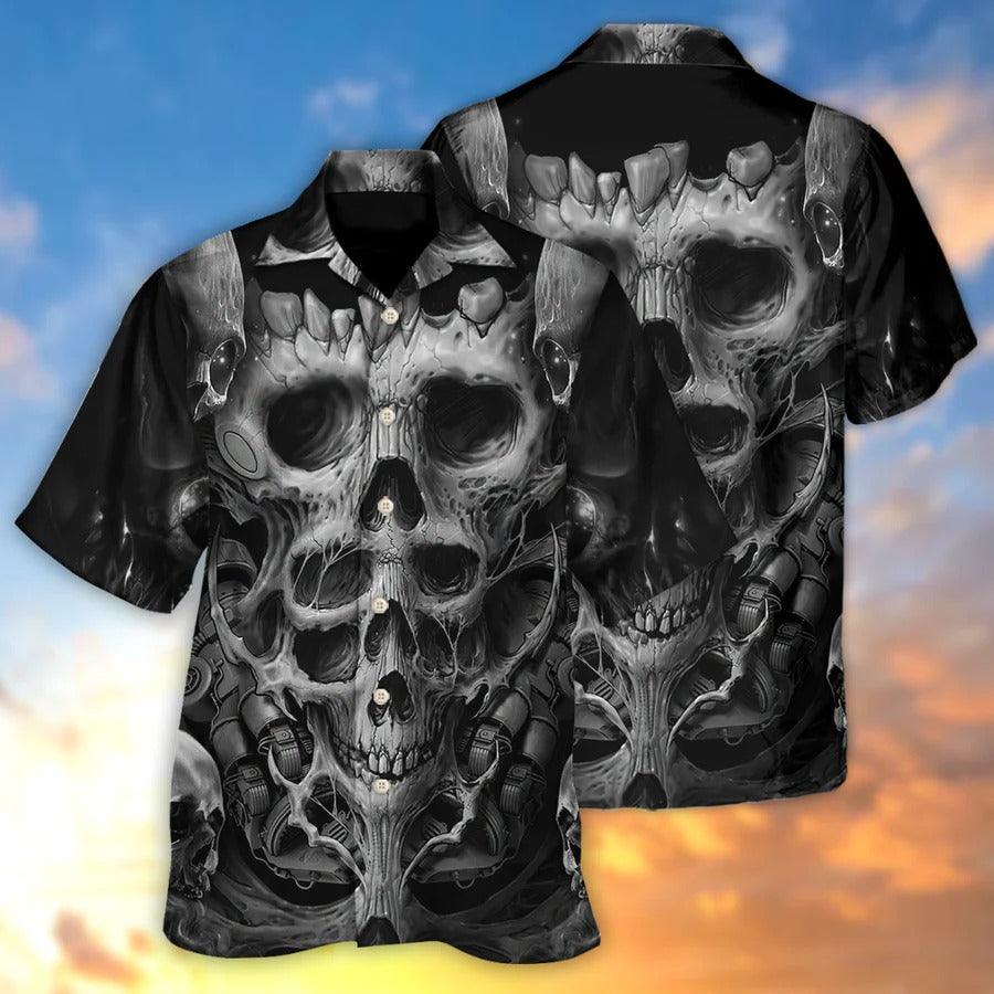 Skull Aloha Hawaiian Shirt For Summer - Skull Dark Inner Demons Hawaiian Shirt - Perfect Gift For Men, Women, Skull Lover - Amzanimalsgift