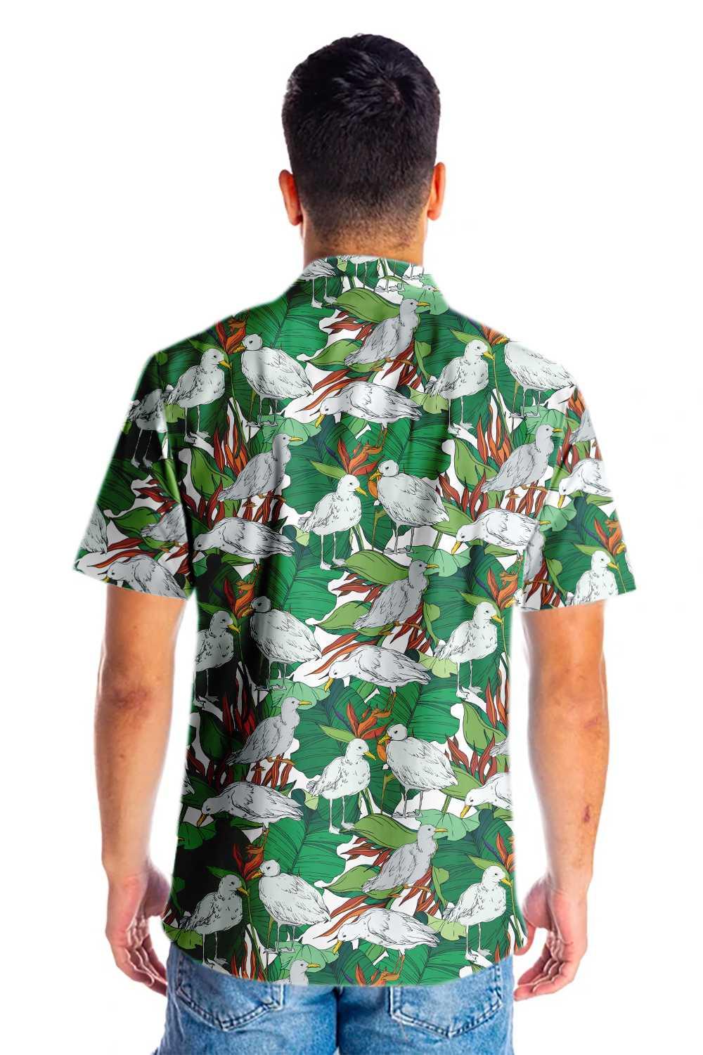 Sky Bird Seagull Hawaiian Shirt, Colorful Summer Aloha Shirts For Men Women, Perfect Gift For Husband, Wife, Boyfriend, Friend - Amzanimalsgift