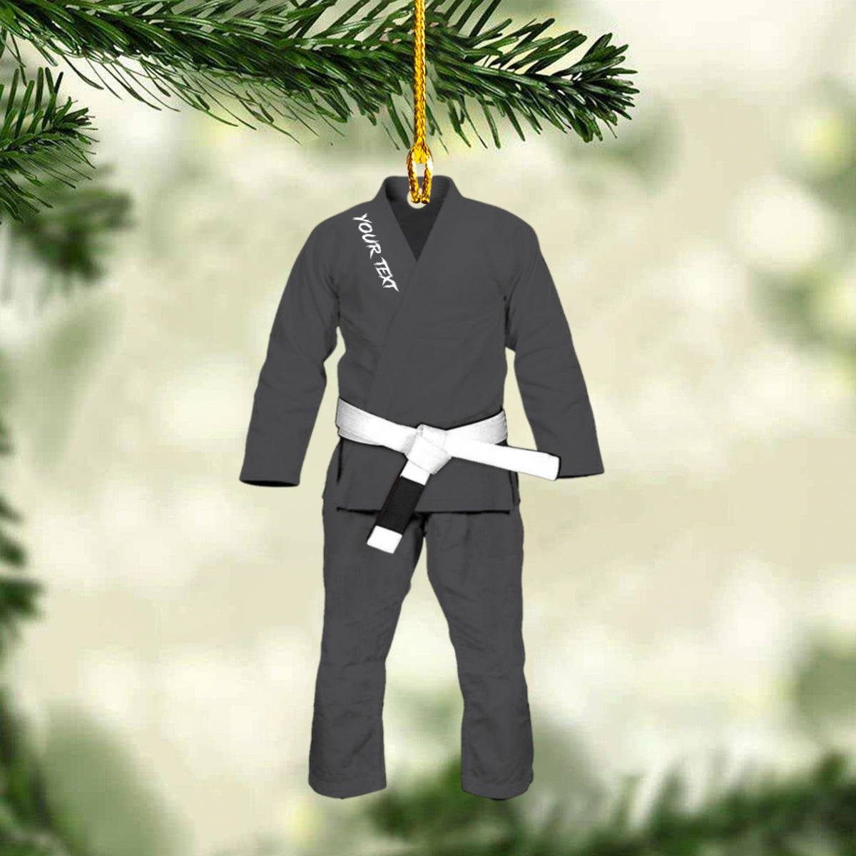 Personalized Jiu Jitsu Uniform Flat Acrylic Ornament, Meaningful Ornament Gifts For Jiu Jitsu Lovers, Son, Daughter