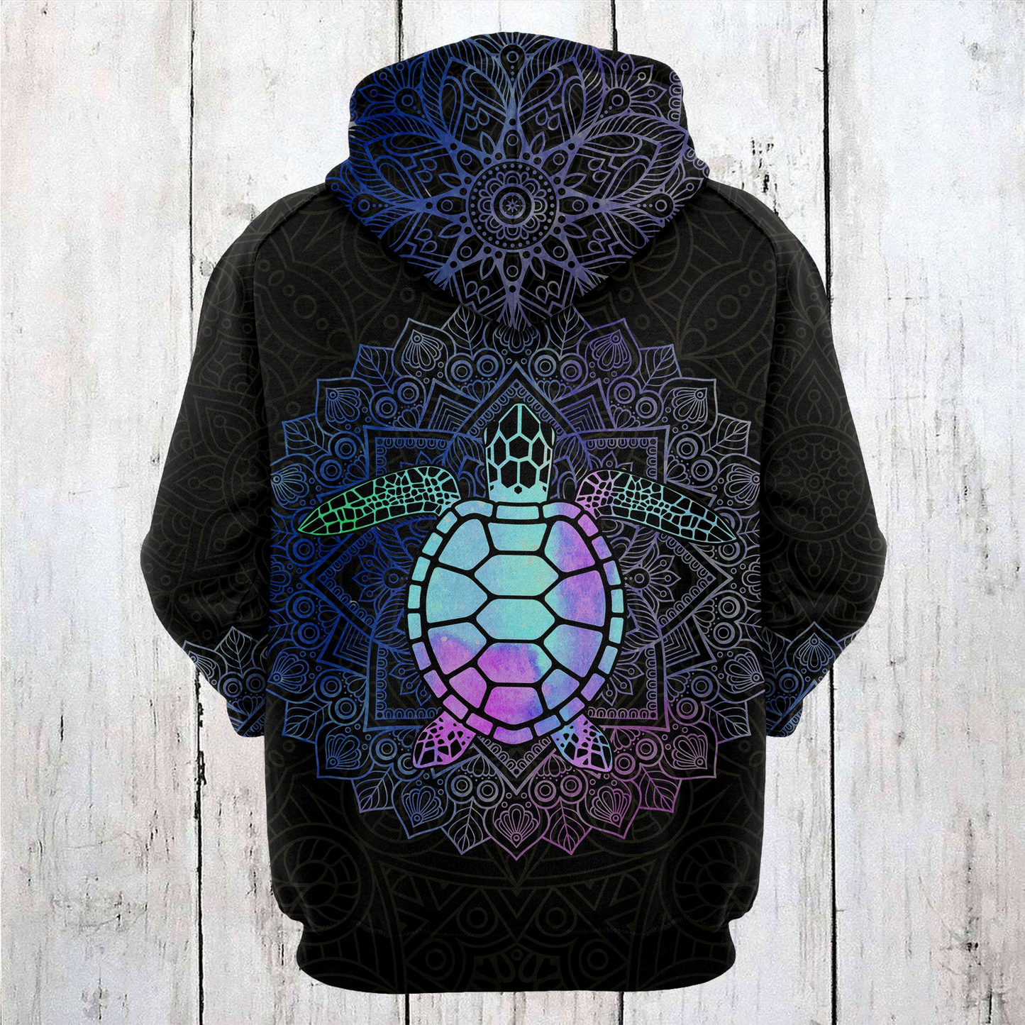 Turtle Mandala Hologram Pullover Premium Hoodie, Perfect Outfit For Men And Women On Christmas New Year Autumn Winter