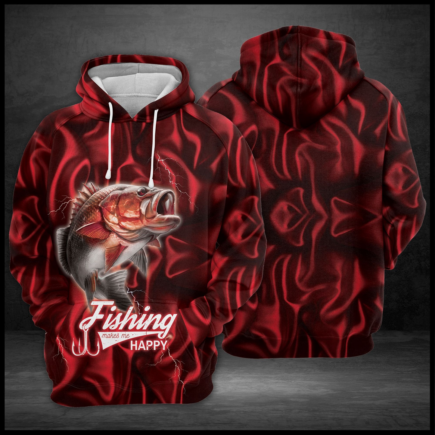Fishing Pullover Premium Hoodie Fishing Makes Me Happy, Perfect Outfit For Men And Women On Christmas New Year Autumn Winter