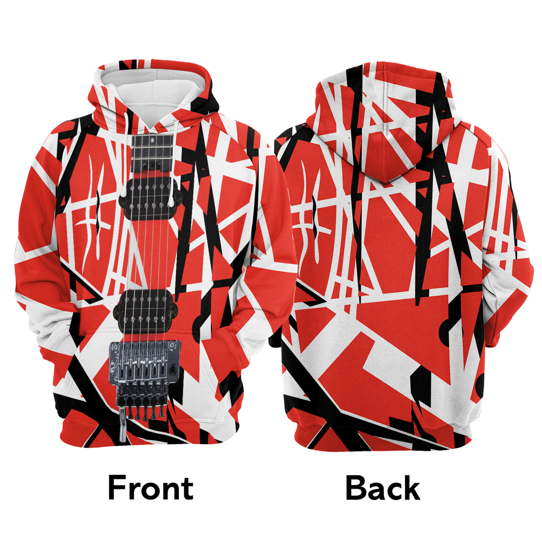 Guitar Premium Christmas Hoodie, Guitar Red & White Unisex Hoodie For Men & Women - Perfect Gift For Christmas, Guitar Lover