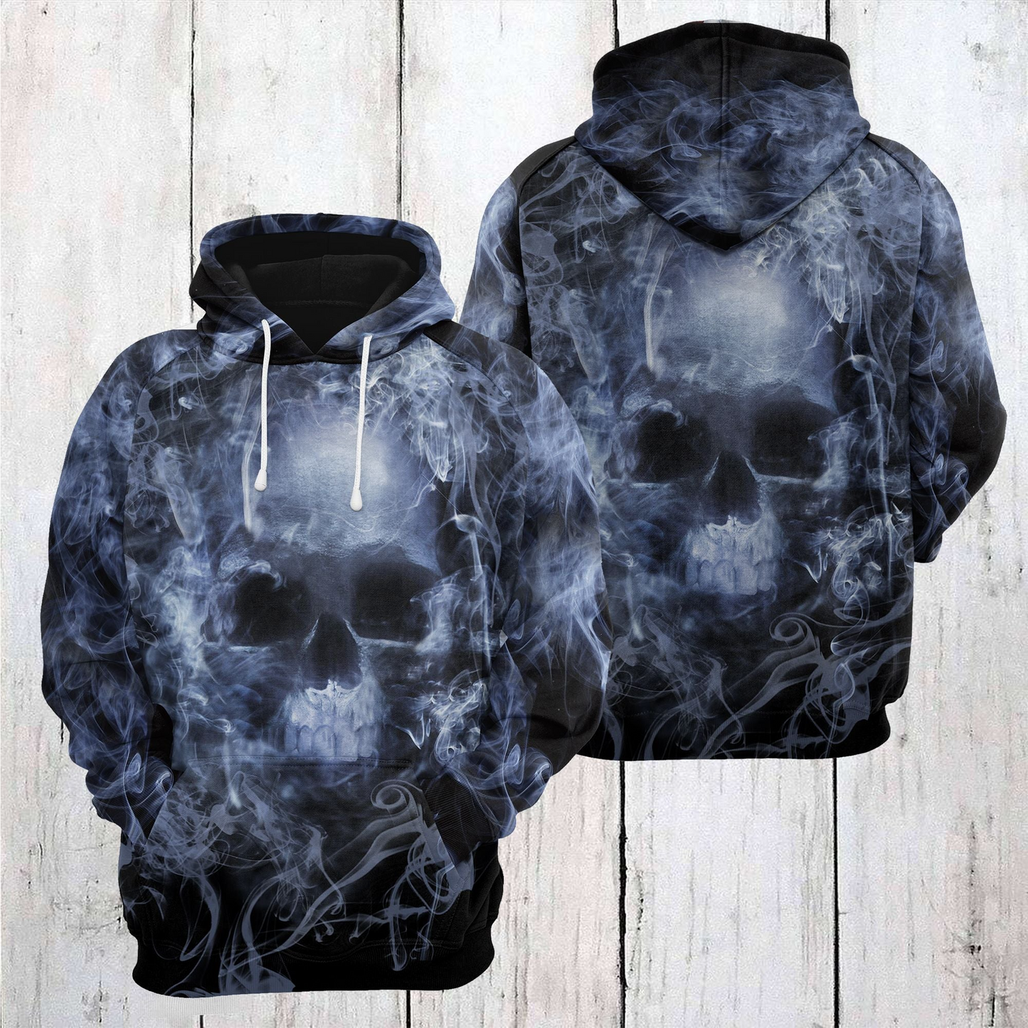 Scary Skull Smoke Pullover Premium Hoodie, Perfect Outfit For Men And Women On Christmas New Year Autumn Winter