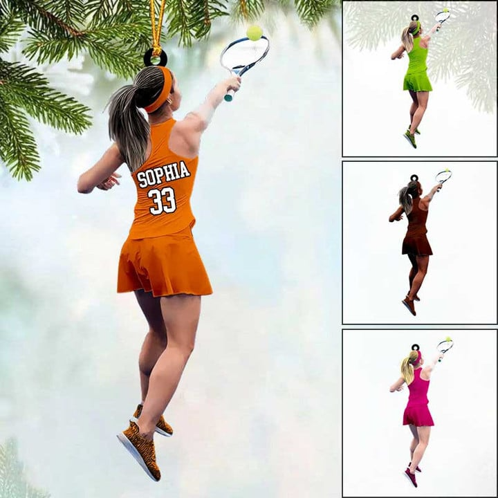 Custom Tennis Acrylic Christmas Ornament, Personalized Tennis Girl Acrylic Ornament For Tennis Lover, Christmas, New Year