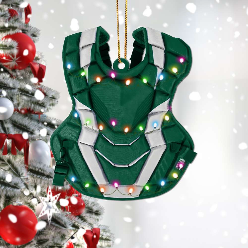 Custom Baseball Acrylic Ornament, Personalized Baseball Gear Chest Protector Acrylic Ornament - Perfect Gift For Baseball Lover, Christmas, New Year