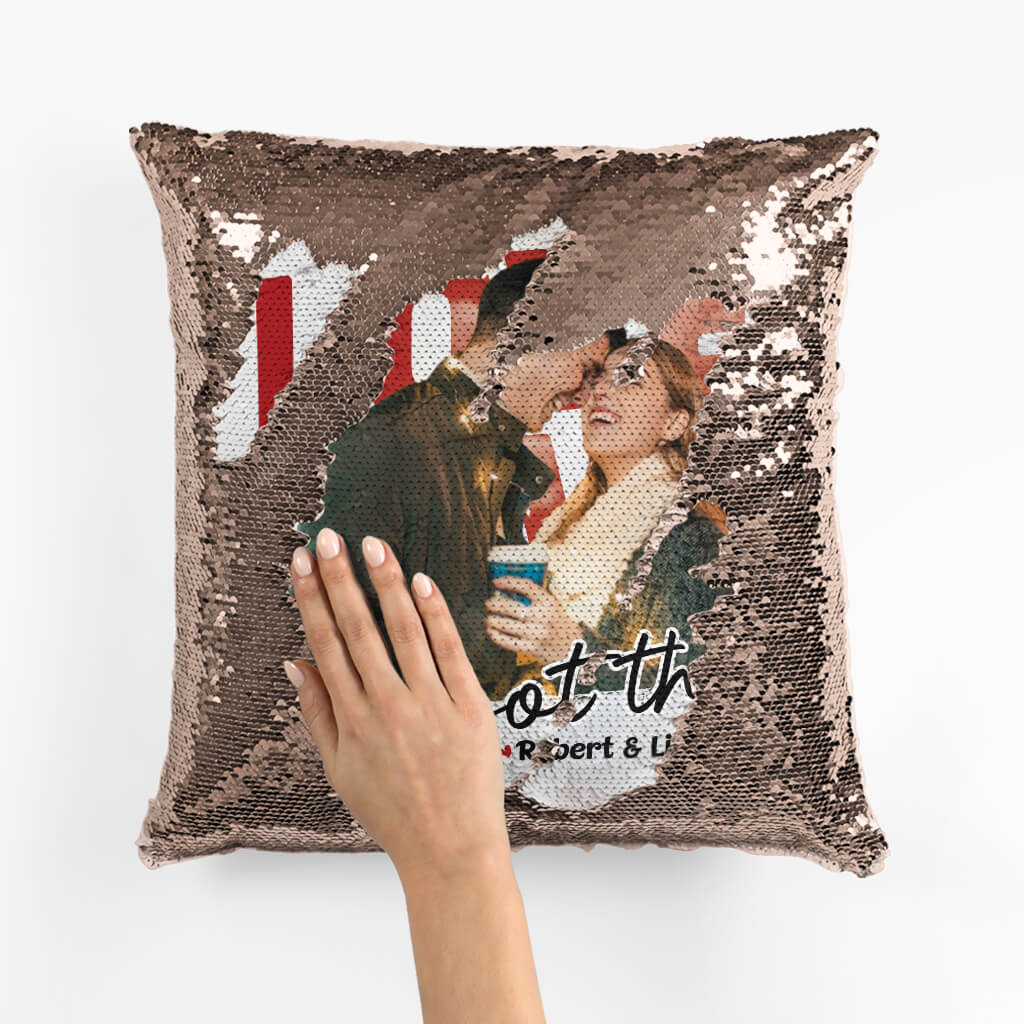 Personalized Couple Throw Pillow - Customized Name & Photo We Got This Sequin Pillow Pillow - Best Valentine Gift For Couple