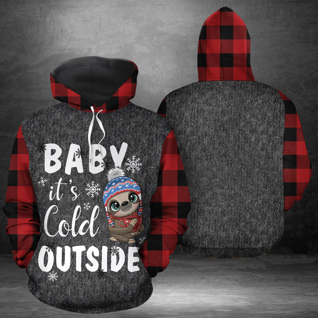 Sloth Pullover Premium Hoodie Baby It's Cold Outside, Perfect Outfit For Men And Women On Christmas New Year Autumn Winter