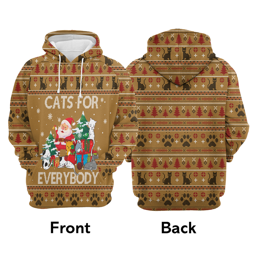 Cat Xmas Premium Christmas Hoodie, Cat For Everybody Unisex Hoodie For Men & Women - Perfect Gift For Christmas, Cat Lovers