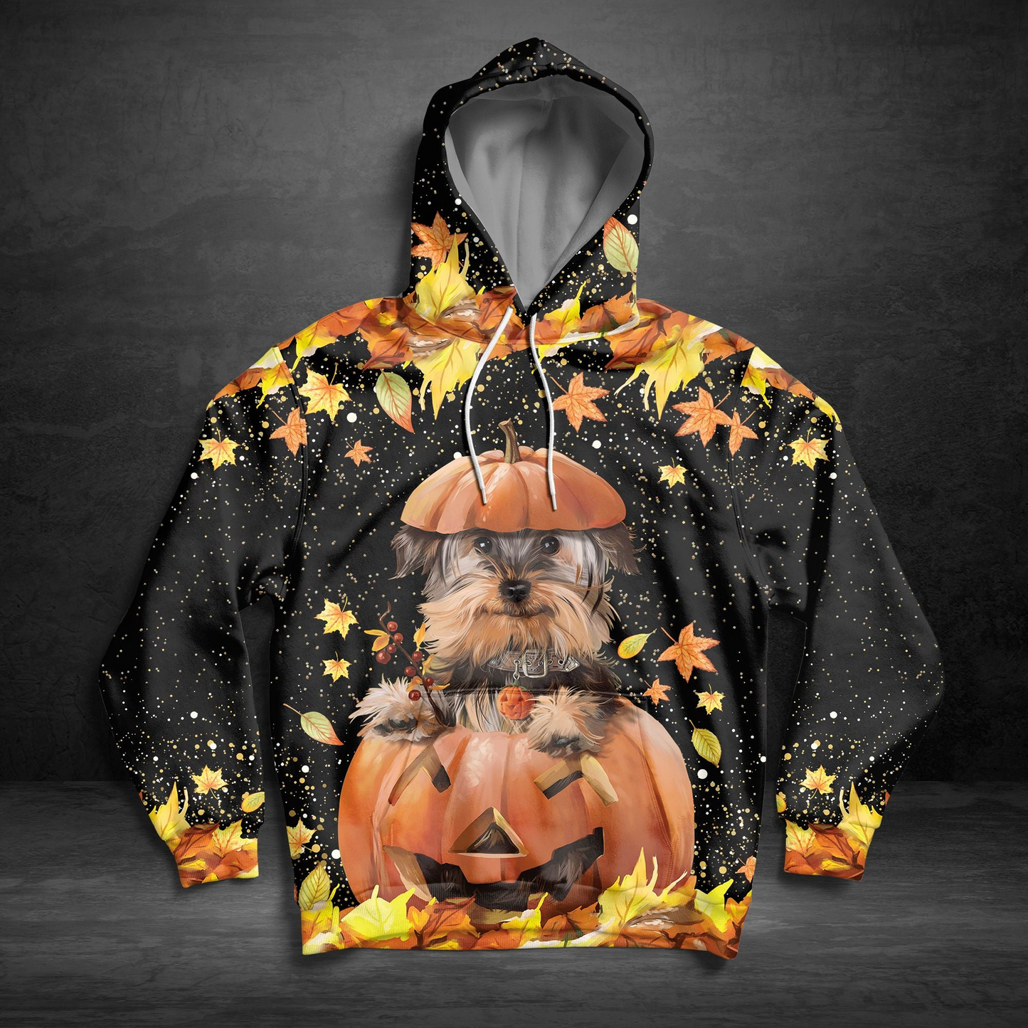 Yorkshire Terrier Fall Halloween Pullover Premium Hoodie, Perfect Outfit For Men And Women On Christmas New Year Autumn Winter