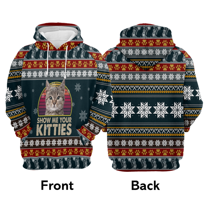 at Xmas Premium Christmas Hoodie, Show Me Your Kitties Unisex Hoodie For Men & Women - Perfect Gift For Christmas, Cat Lovers