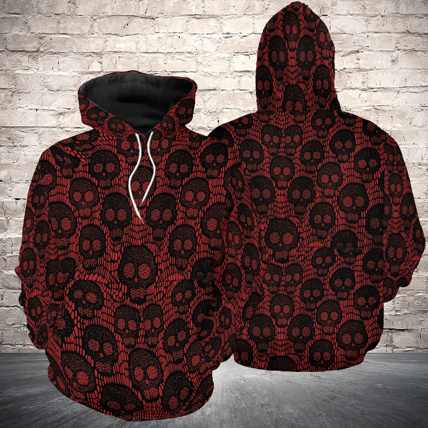 Red Skull Pullover Premium Hoodie, Perfect Outfit For Men And Women On Christmas New Year Autumn Winter