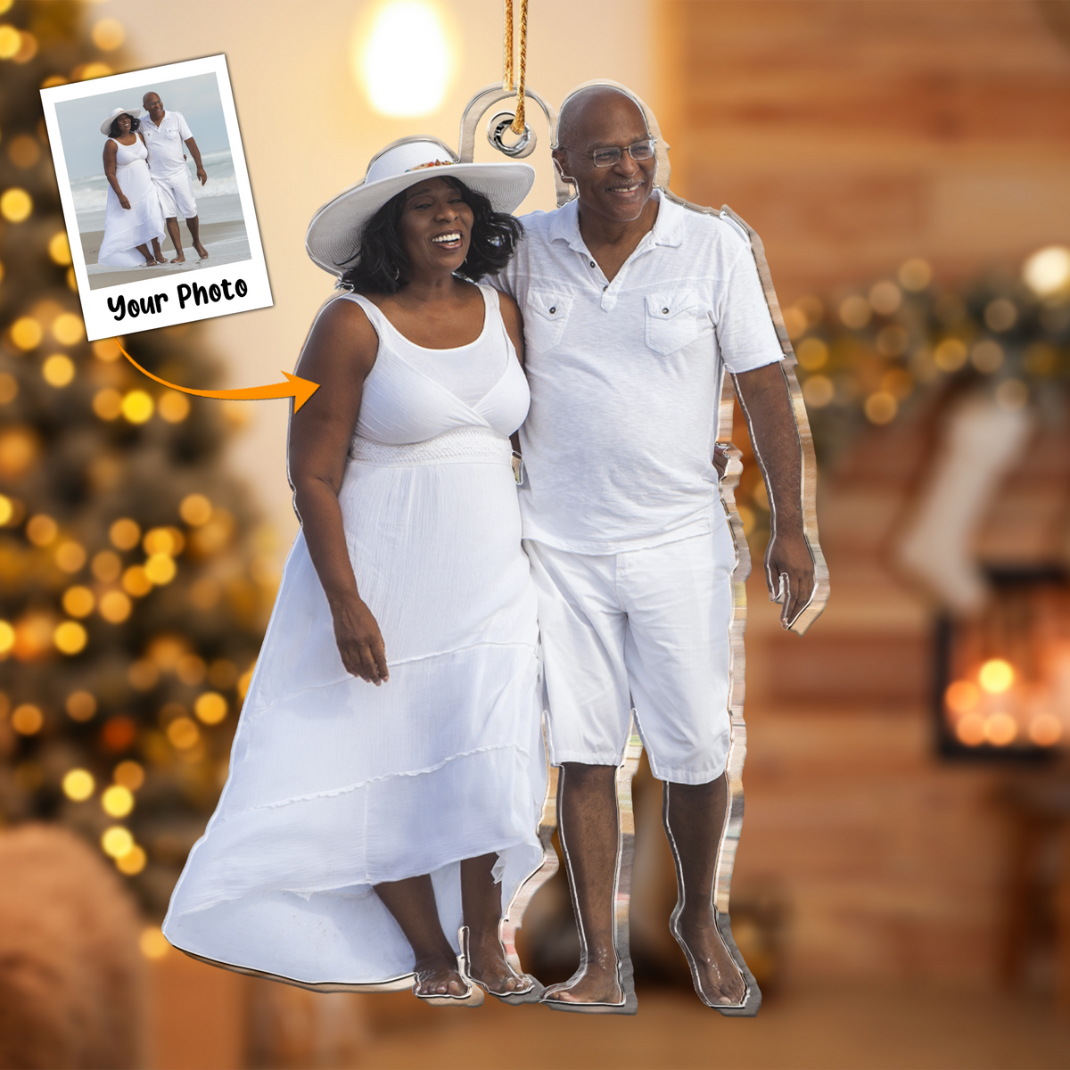 Personalized Acrylic Couple Photo Ornament, Custom Best Moment Of Anniversaries Photo Acrylic Ornament For Christmas, Best Gift idea for Couple