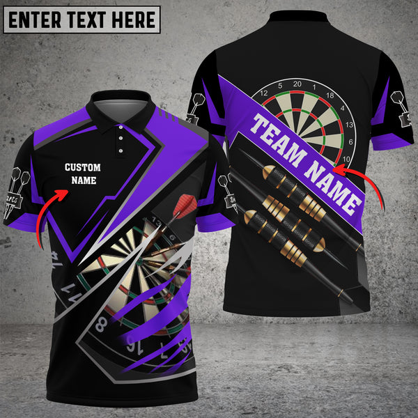 Personalized Darts Men Polo Shirt - Custom Name & Team Name Darts Polo Shirt For Darts Team, Darts Lover