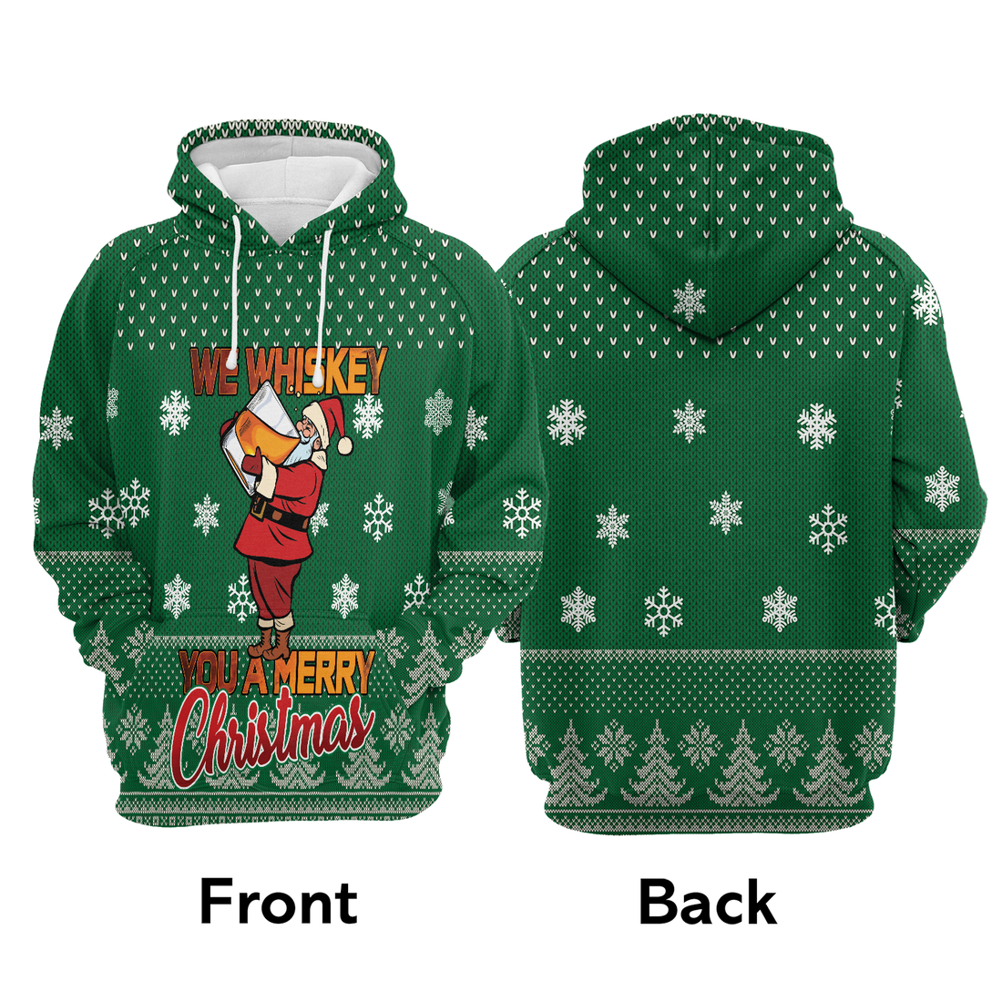 Sata & Whiskey Premium Christmas Hoodie, We Whiskey You A Merry Christmas Unisex Hoodie For Men & Women - Perfect Gift For Christmas, Whiskey Lover