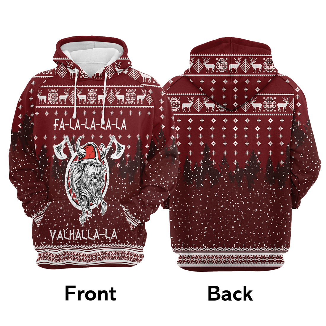 Viking Premium Christmas Hoodie, Viking Fa La La La Valhalla-la Unisex Hoodie For Men & Women - Perfect Gift For Christmas, Viking Lover
