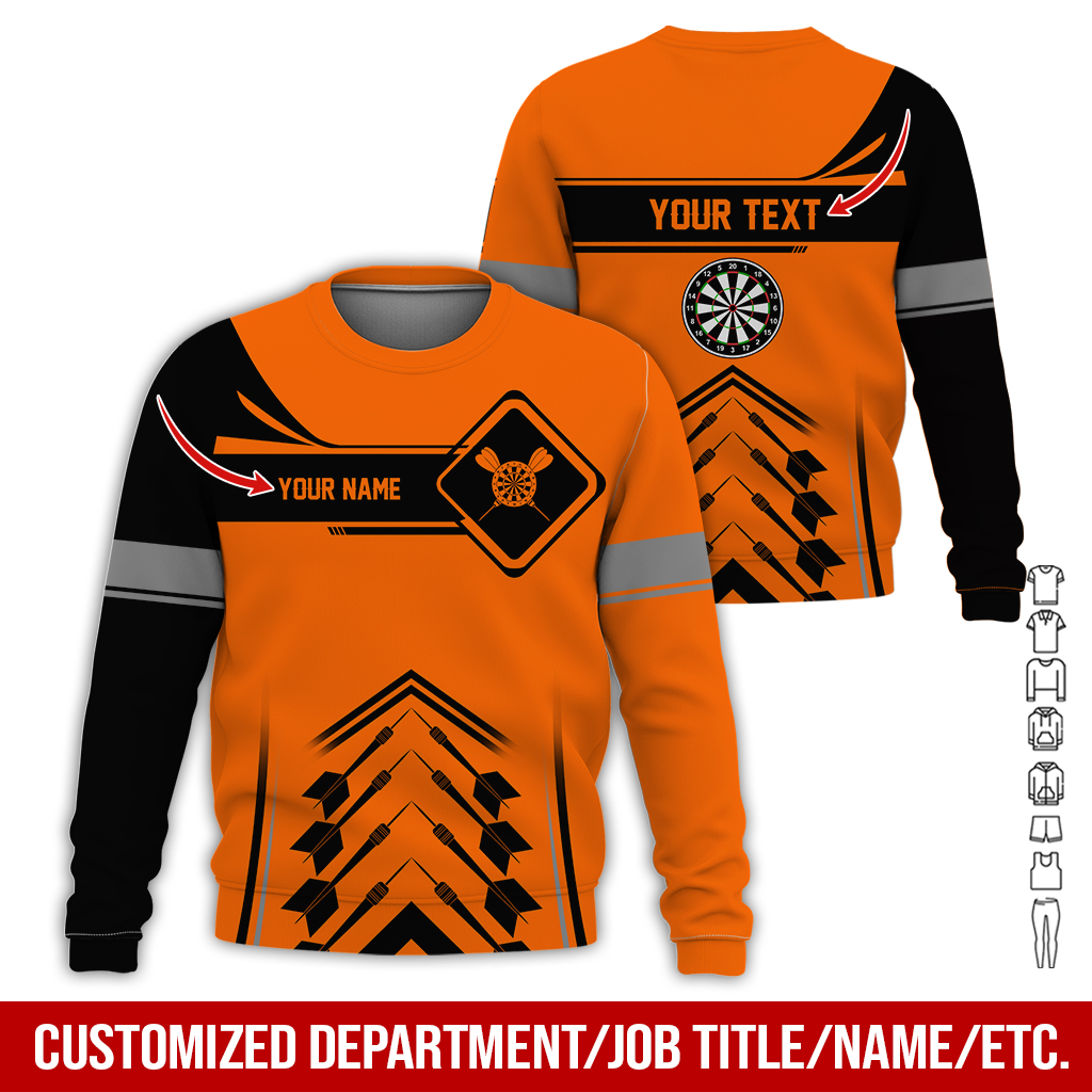 Customized Name Darts Sweatshirt, Elevate Your Dart Game With Our Custom Name Sweatshirt, Perfect Gift For Darts Lovers, Friend, Family