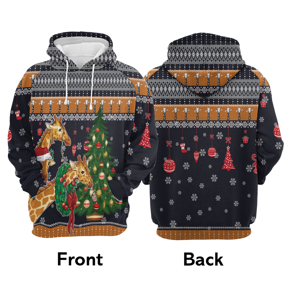 Giraffe Premium Christmas Hoodie, Giraffe Love Christmas Unisex Hoodie For Men & Women - Perfect Gift For Christmas, Giraffe Lover