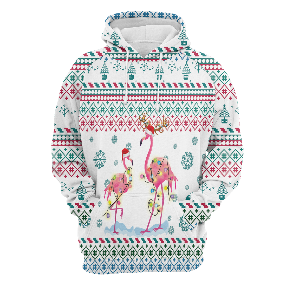 Flamingo Premium Christmas Hoodie, Flamingo Christmas Reunion Unisex Hoodie For Men & Women - Perfect Gift For Christmas, Flamingo Lover