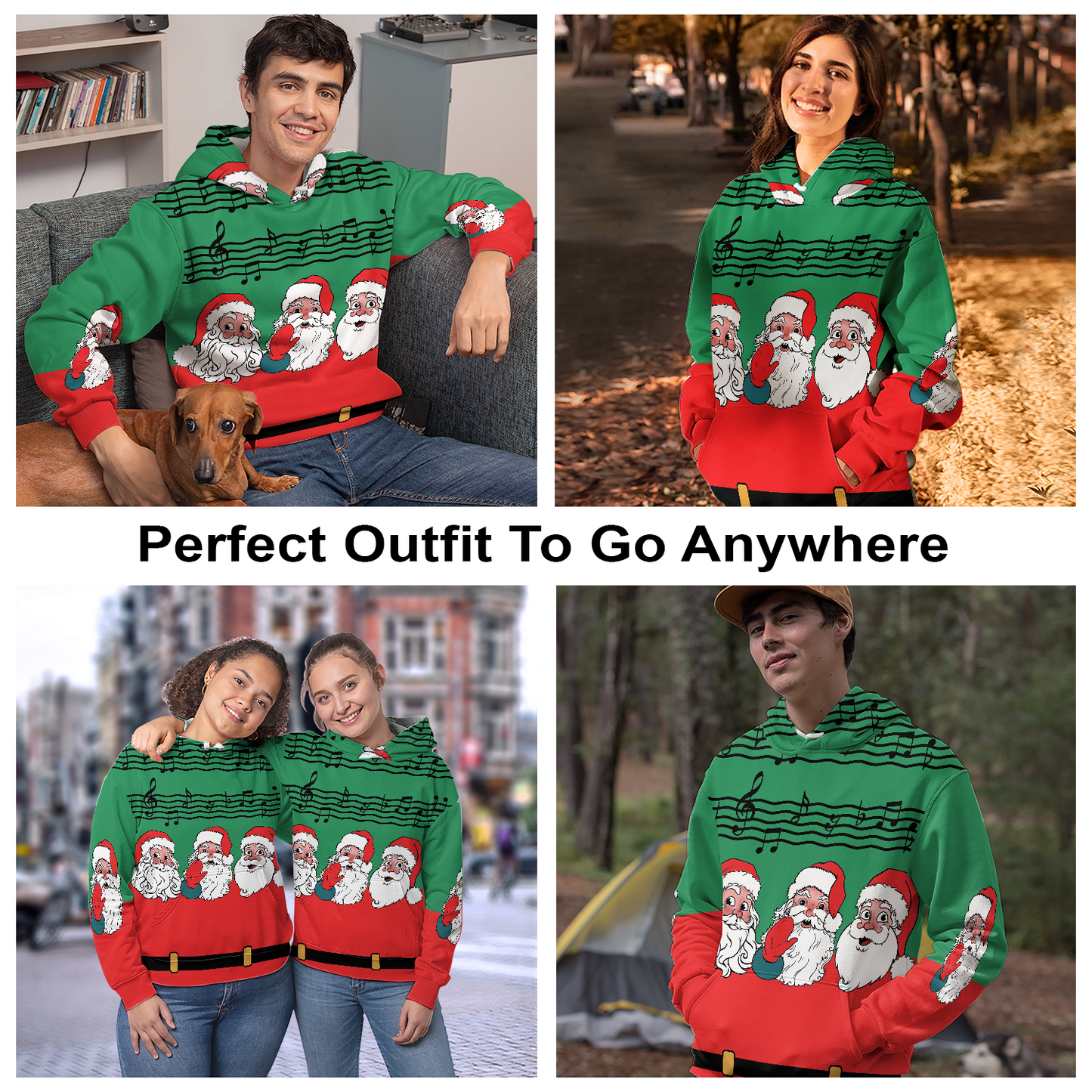 Santa Claus Singing Pullover Premium Hoodie, Perfect Outfit For Men And Women On Christmas New Year Autumn Winter