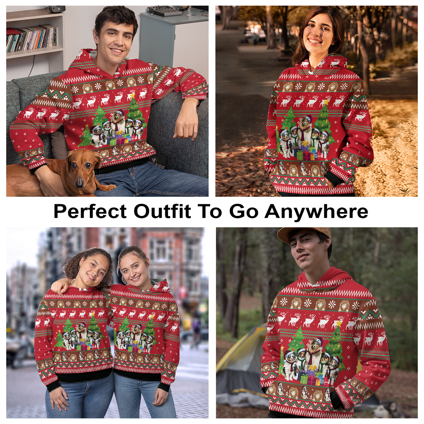 Shetland Sheepdogs Family Pullover Premium Hoodie, Perfect Outfit For Men And Women On Christmas New Year Autumn Winter