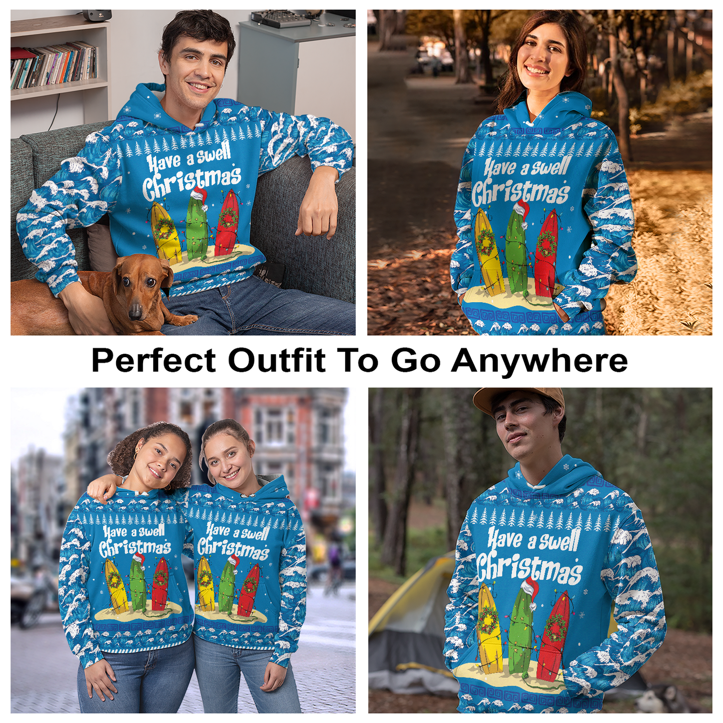 Surfer Swell Christmas Pullover Premium Hoodie Have A Swell Christmas, Perfect Outfit For Men And Women On Christmas New Year Autumn Winter
