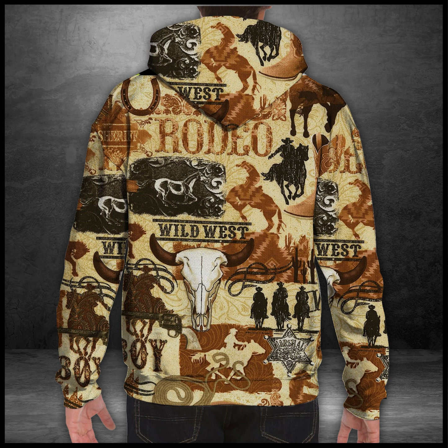 Rodeo Cowboy Pullover Premium Hoodie Wild West , Perfect Outfit For Men And Women On Christmas New Year Autumn Winter