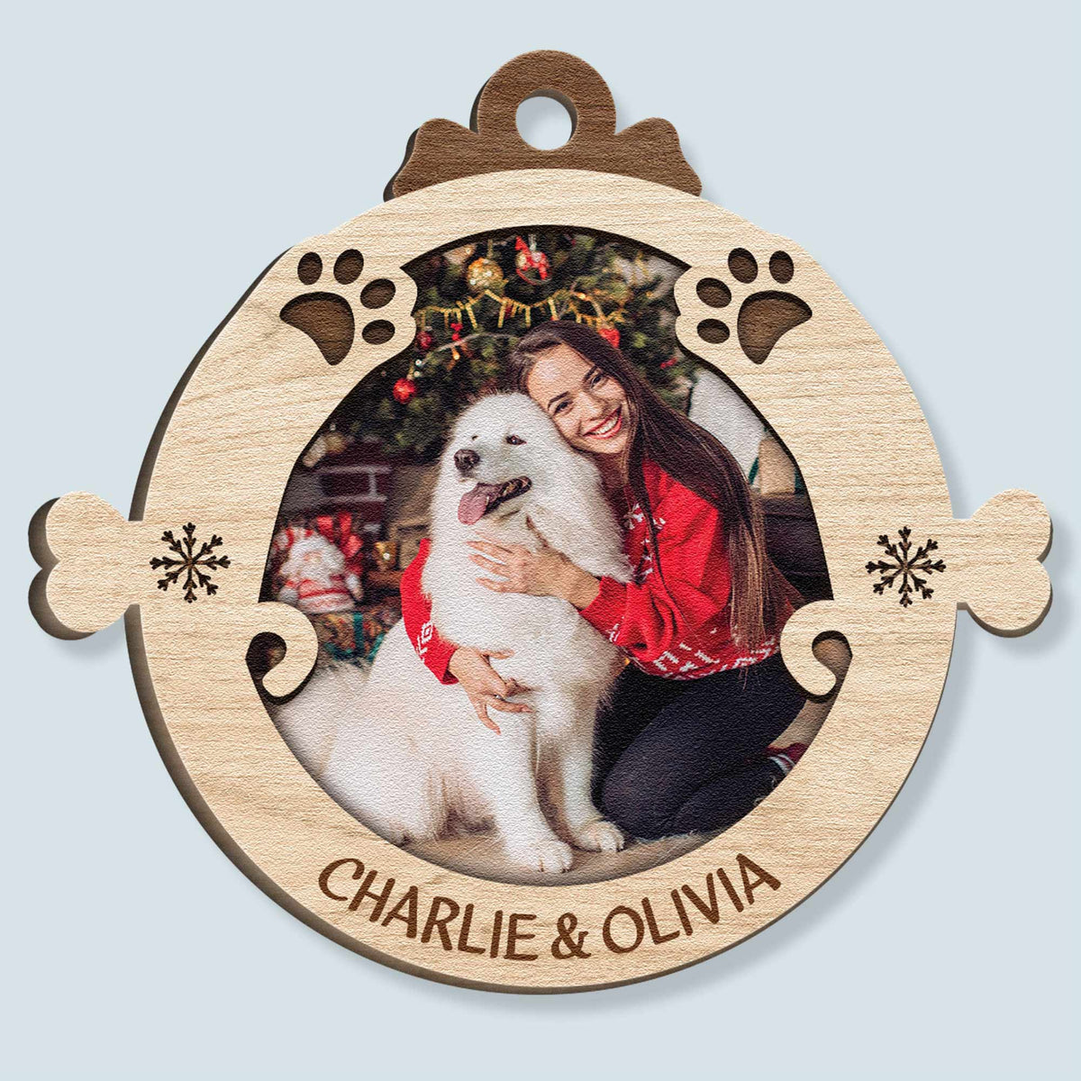 Personalized Wooden Dog Ornament, Custom Funny Dog Merry Woofmas Wooden Ornament For Christmas, Best Personalized Presents For Dog Lovers