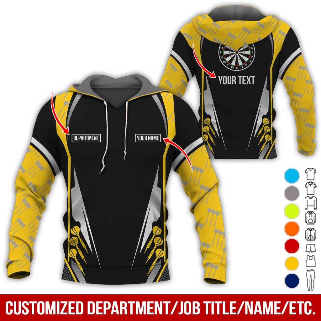 Personalized Darts Premium Hoodie, Darts Pattern Hoodie Black For Men & Women, Perfect Gift For Darts Lovers, Friend, Family
