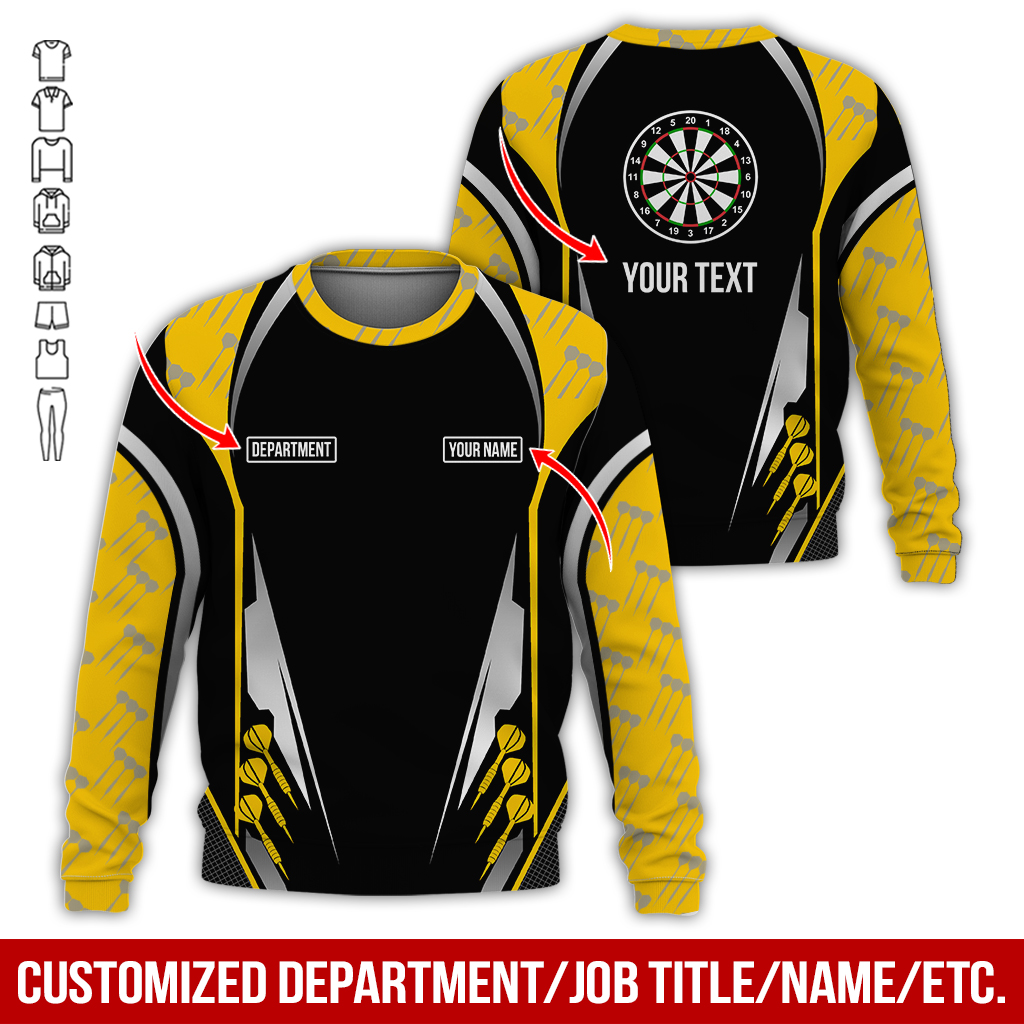 Customized Darts Sweatshirt, Darts Pattern Sweatshirt Black For Men & Women, Perfect Gift For Darts Lovers, Friend, Family