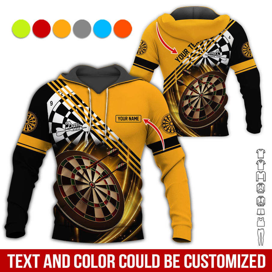Customized Name & Text Darts Premium Hoodie, Custom Darts Team Hoodie For Men & Women, Perfect Gift For Darts Lovers, Friend, Family