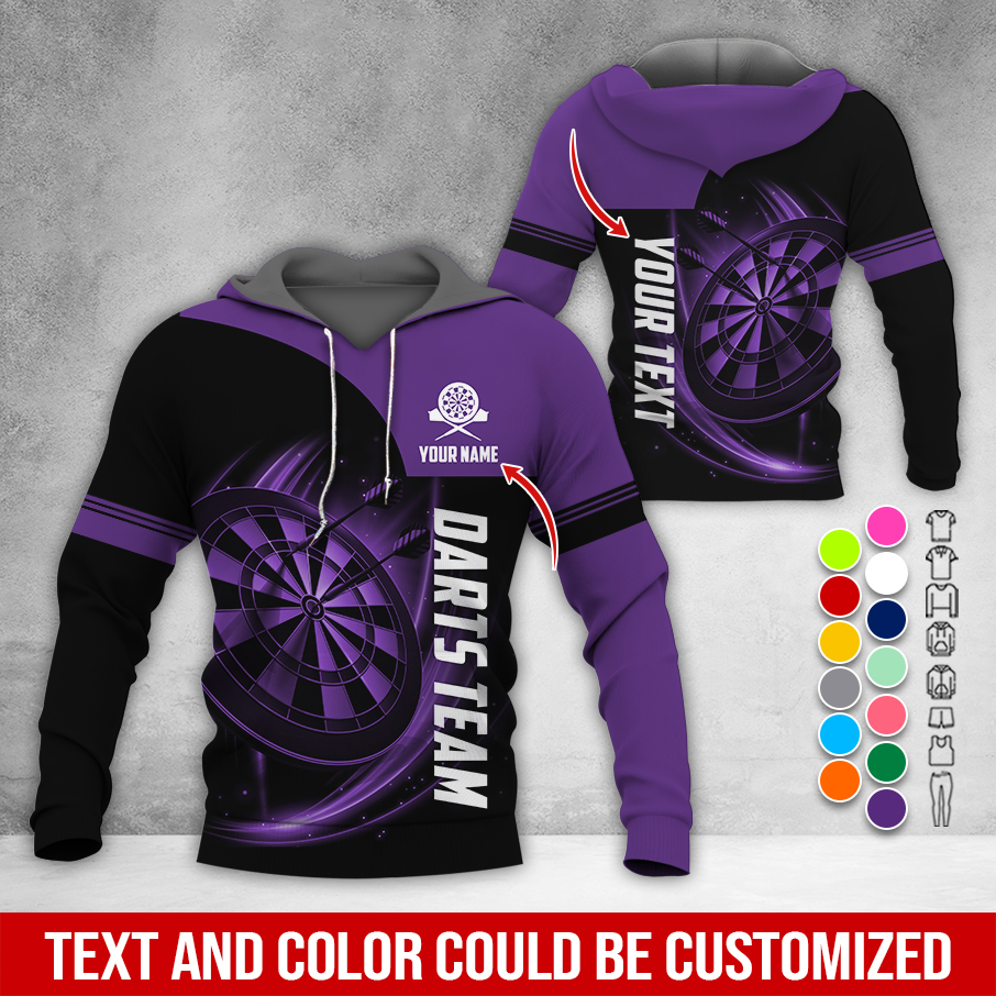 Customized Name & Your Darts Premium Hoodie, Darts Pattern Hoodie For Men & Women, Perfect Gift For Darts Lovers, Friend, Family