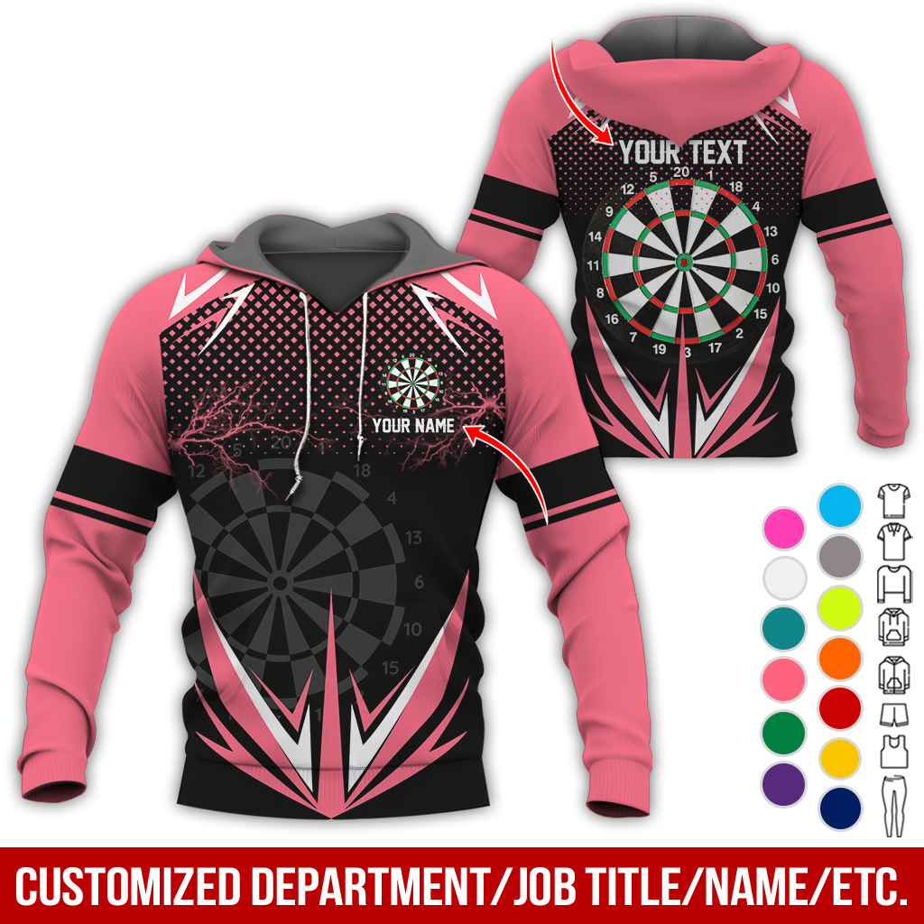 Customized American Flag Darts Premium Hoodie, Lightning & Spot Pattern Darts Hoodie, Perfect Gift For Darts Lovers, Friend, Family