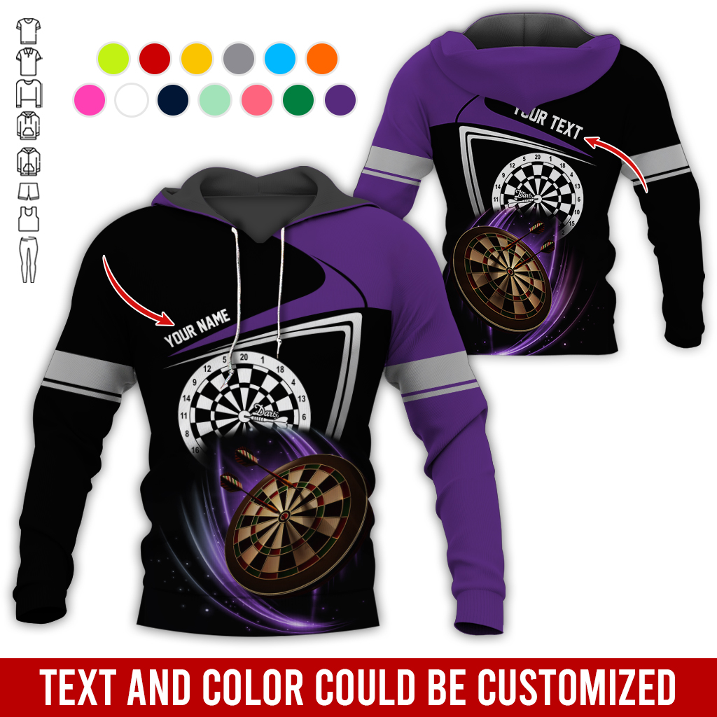 Personalized Name & Text Premium Hoodie, Darts Is My Life Hoodie, Perfect Gift For Darts Lovers, Darts Player