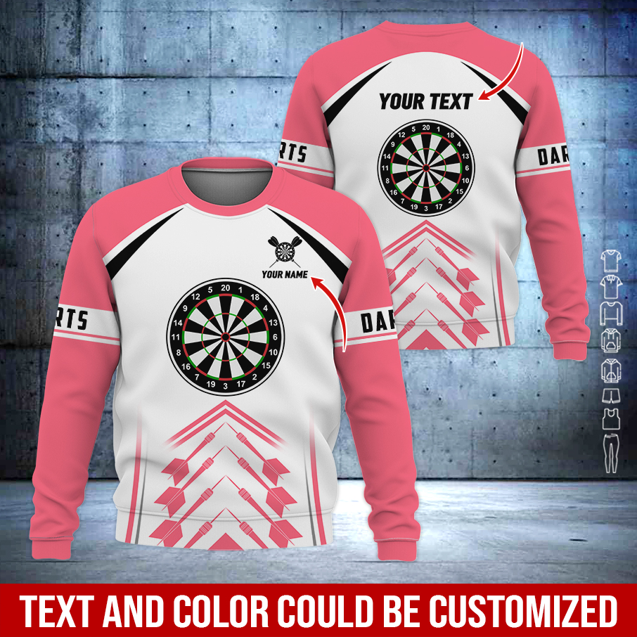 Customized Darts Sweatshirt, Dartsboards Pattern Sweatshirt White For Men & Women, Perfect Gift For Darts Lovers, Darts Player