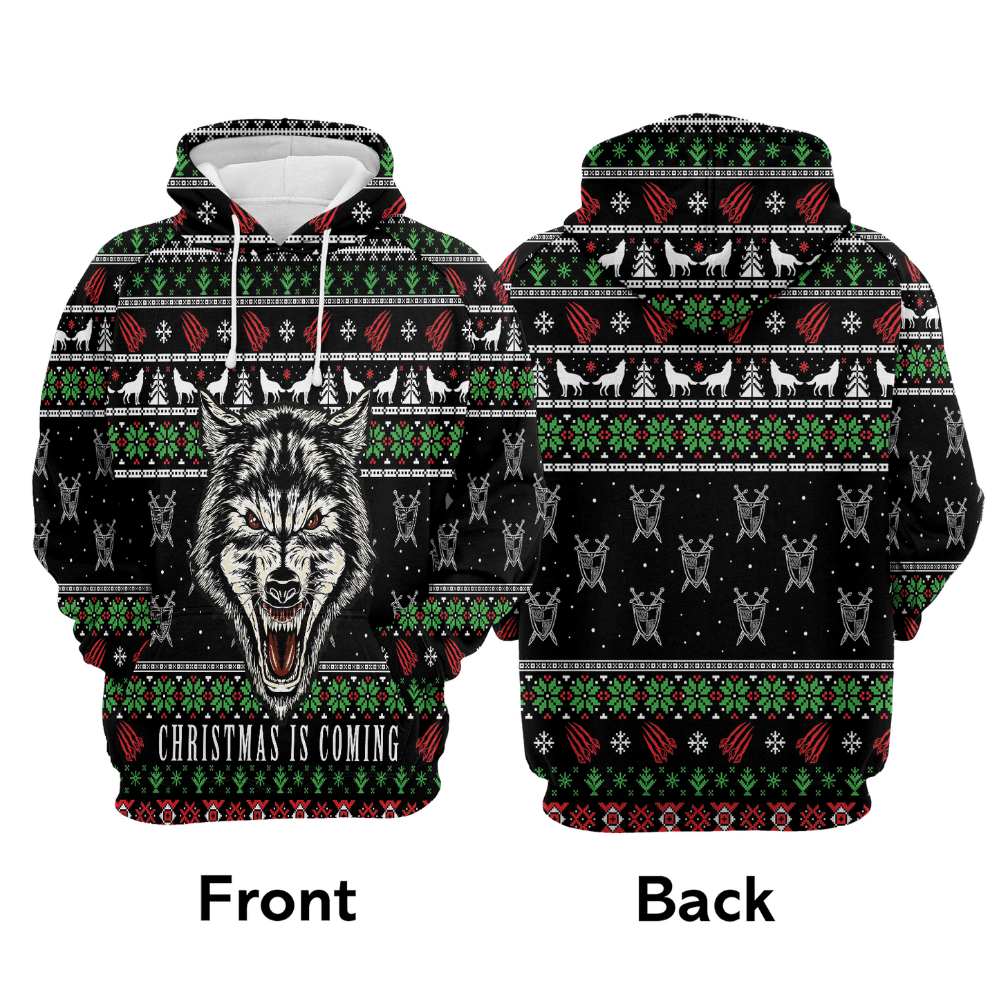 Wolf Christmas Is Coming Pullover Premium Hoodie, Perfect Outfit For Men And Women On Christmas New Year Autumn Winter