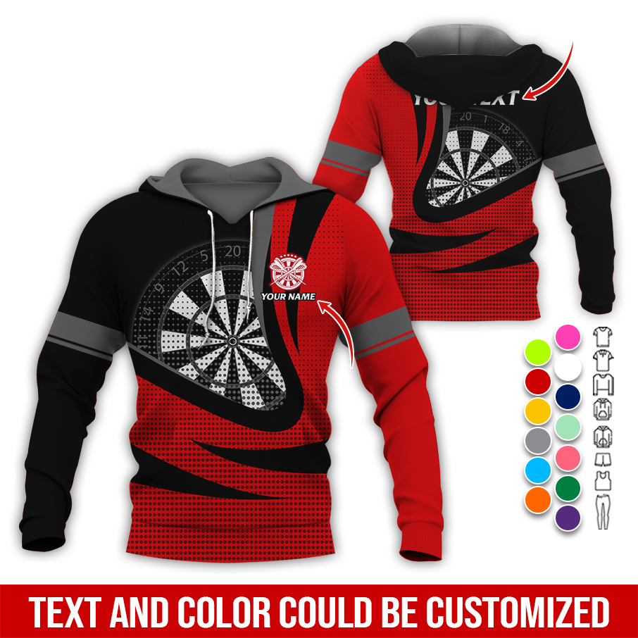 Personalized Name & Text Darts Premium Hoodie, Spot Pattern Darts Hoodie, Perfect Gift For Darts Lovers, Friend, Family