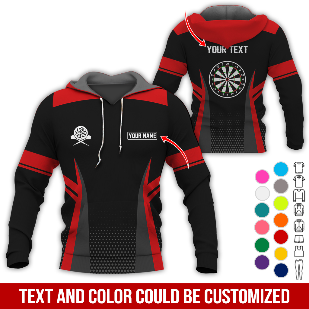 Customized Name & Text Darts Premium Hoodie, Darts Pattern Hoodie, Perfect Gift For Darts Lovers, Friend, Family
