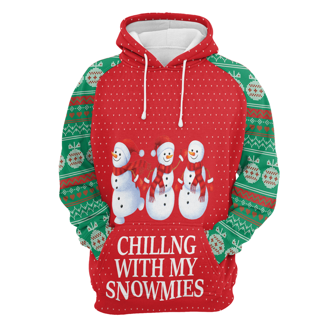 Snowmies Premium Christmas Hoodie, Chilling With My Snowmies Christmas Unisex Hoodie For Men & Women - Perfect Gift For Christmas, Family