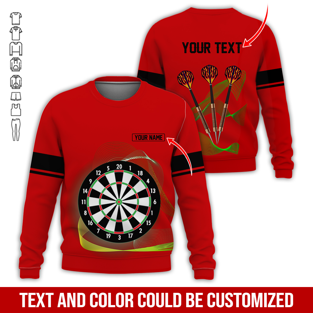 Customized Darts Sweatshirt, Personalized Name & text Sweatshirt,Black Line Pattern Sweatshirt For Men & Women, Perfect Gift For Darts Lovers, Friend, Family